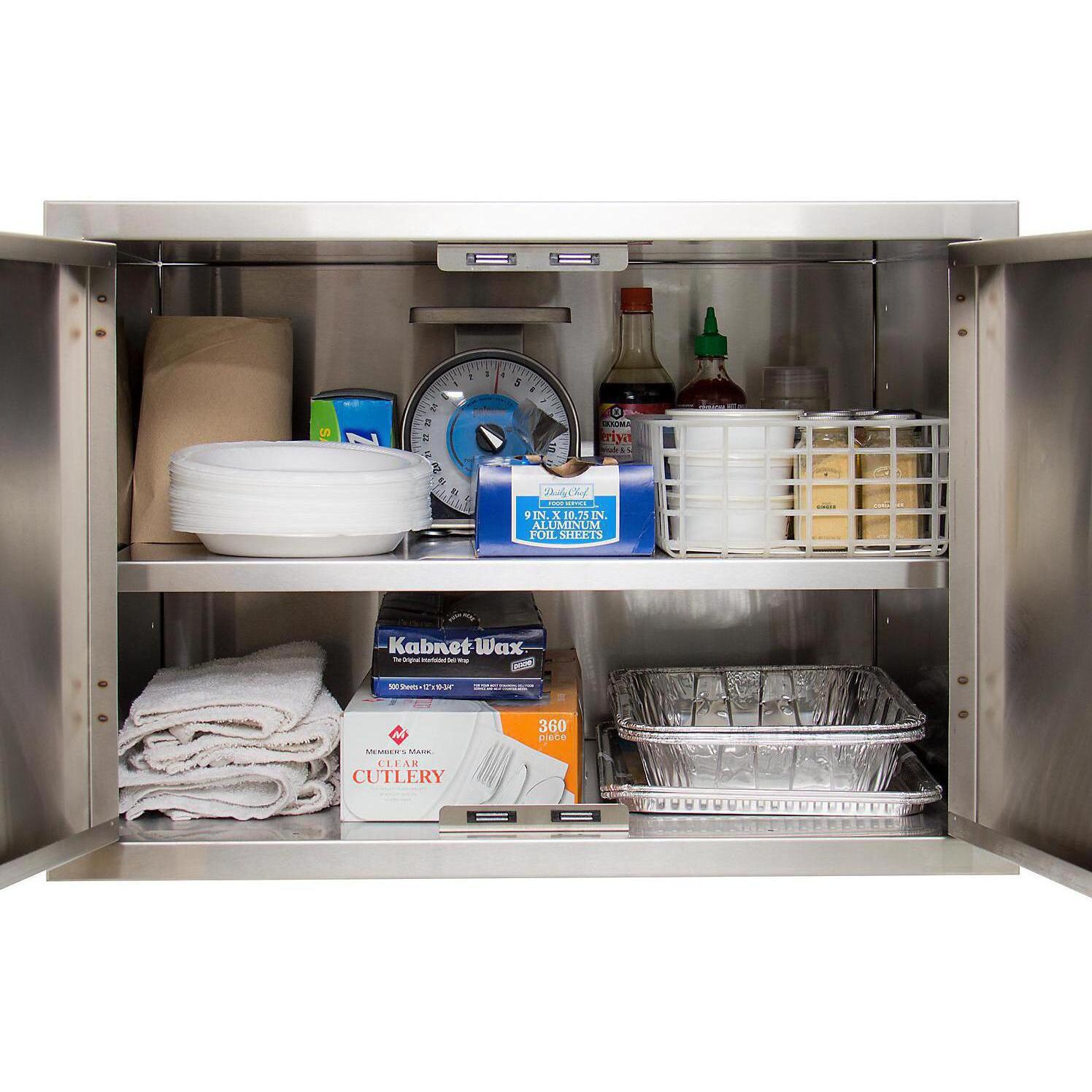 BBQGuys Sonoma Series 36-Inch Stainless Steel Enclosed Cabinet Storage With Shelf - DISCONTINUED