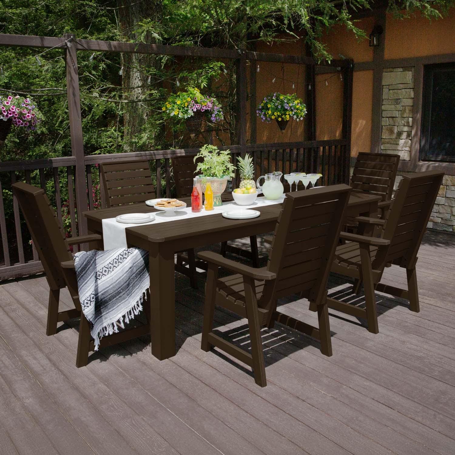Elm Pointe 7 Pc Recycled Plastic Dining Set In Weathered Acorn by Lakeview - Lifestyle thumbnail