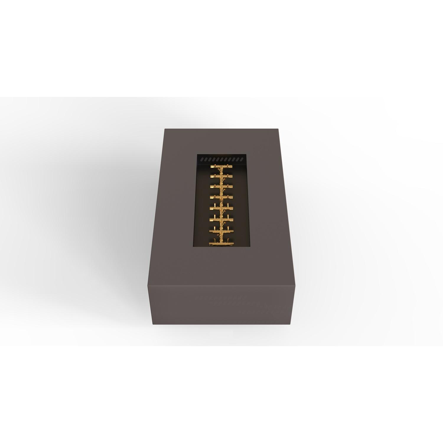 AON 60 x 34 Inch Rectangular Powder Coated Steel Propane Fire Pit Table in Charcoal By Warming Trends - Top Angled View - White Background thumbnail