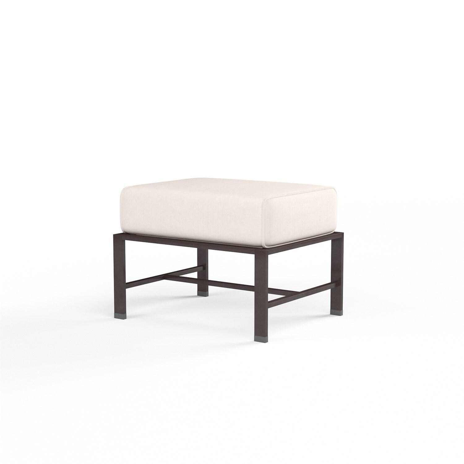 La Jolla Aluminum Patio Ottoman in Canvas Natural w/ Self Welt By Sunset West