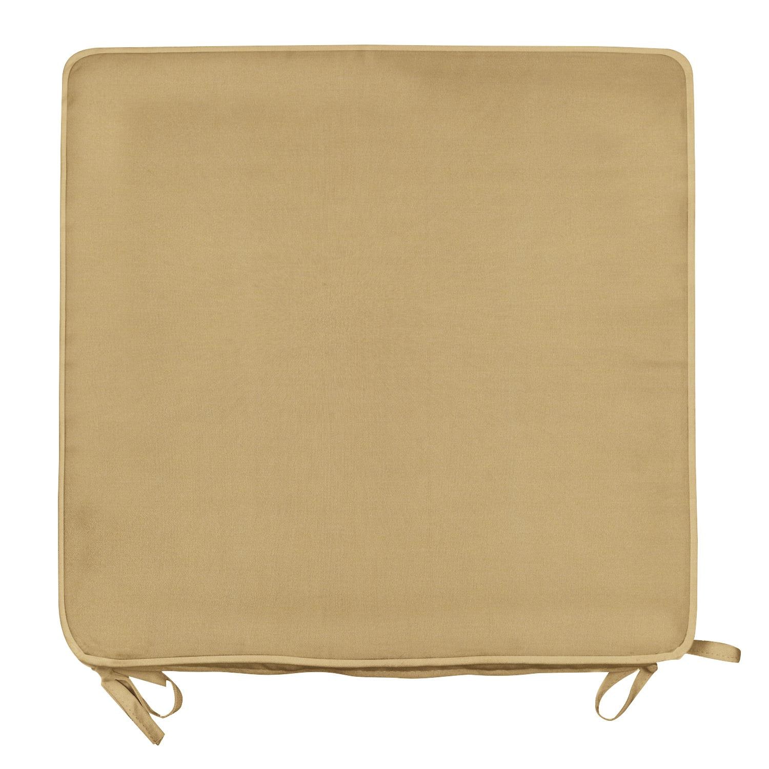 Sunbrella Canvas Wheat Small Outdoor Replacement Seat Cushion W/ Piping By UltimatePatio.com - Top View thumbnail