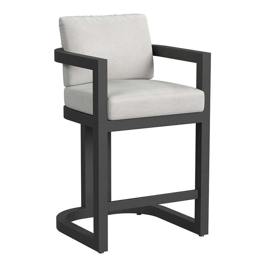 Malibu Aluminum Bar Stool in Black/Soothe Pearl by Sunset West