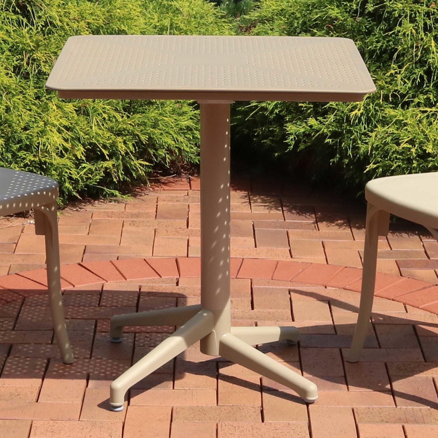 Ultimate Patio All-Weather Square Foldable Plastic Table - Plastic - Coffee