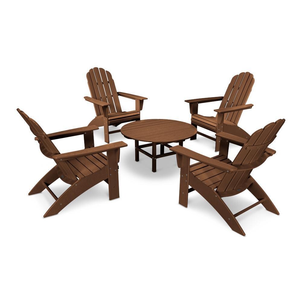 POLYWOOD Teak Vineyard 5-Piece Oversized Adirondack Set thumbnail