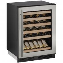 U-Line 1000 Series 24-Inch 48 Bottle Built-In Wine Captain With Lock - Stainless Steel - U-1224WCS-13B image