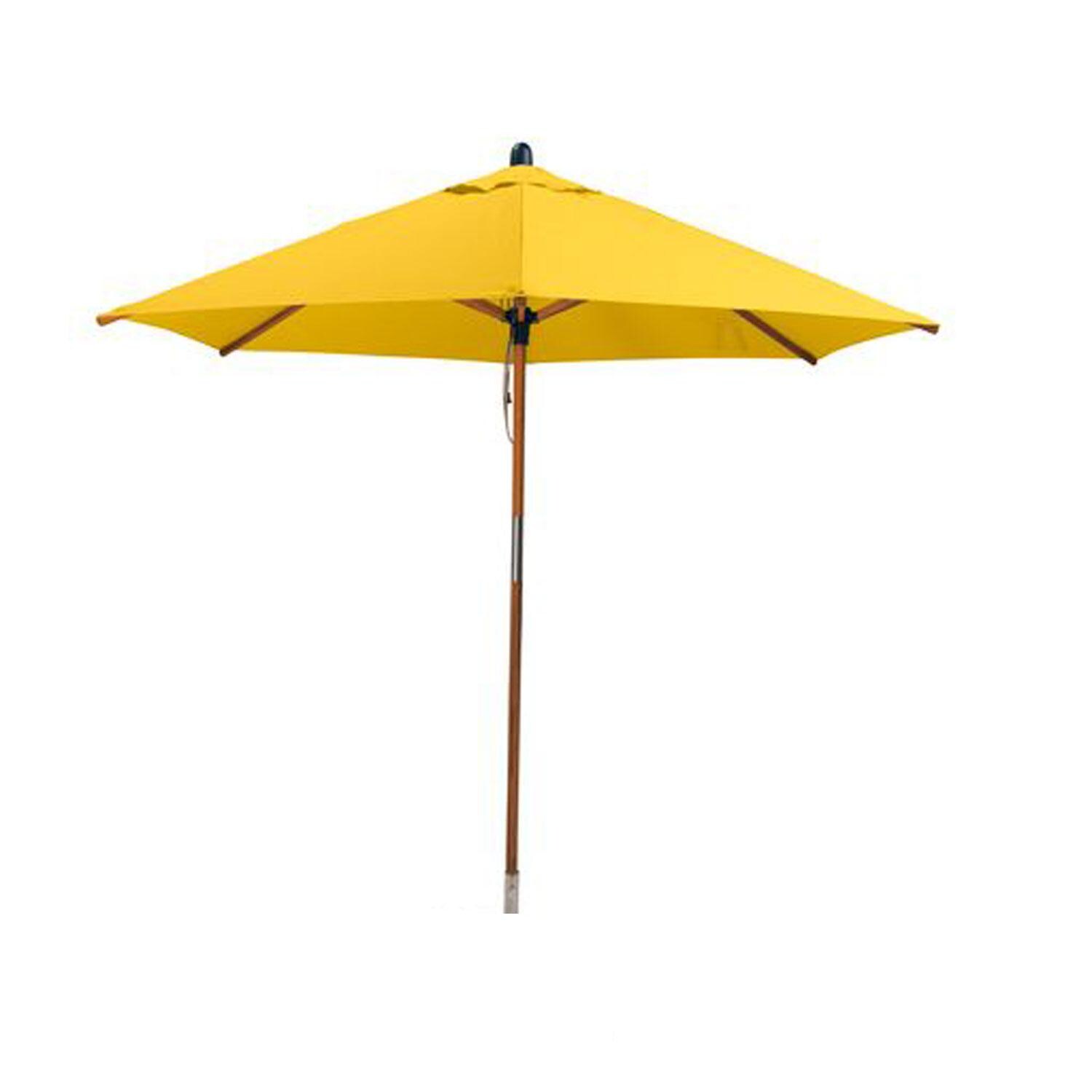 Bambrella Sirocco 9 Ft. Round Bamboo Umbrella - Yellow Canopy