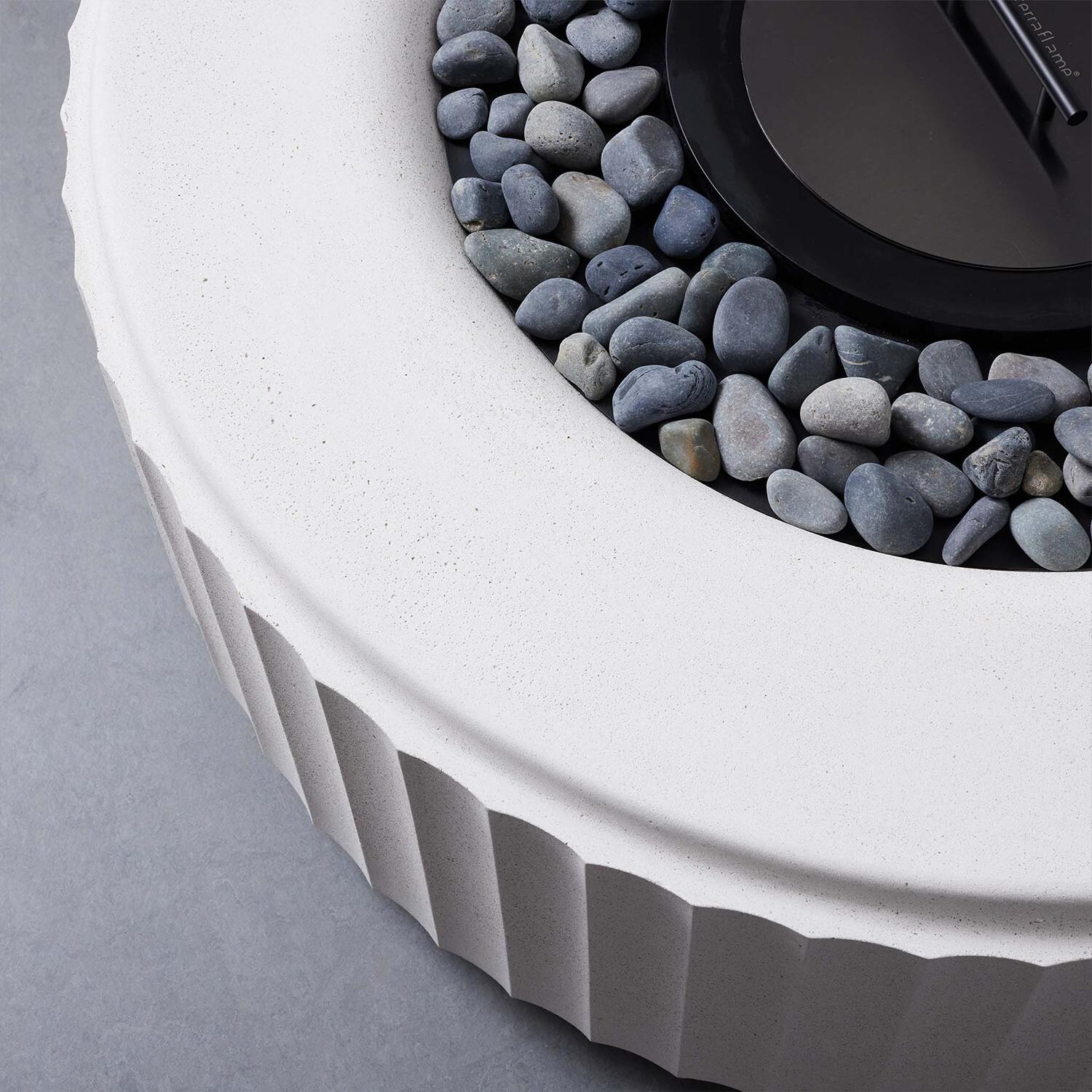 TerraFlame Amani Fluted Fire Pit - White - Detail thumbnail