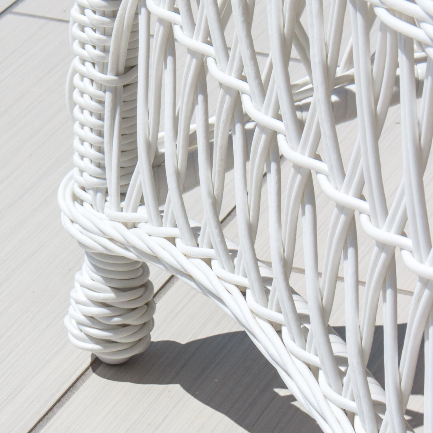Everglades White Wicker Sofa - Leg Detail thumbnail