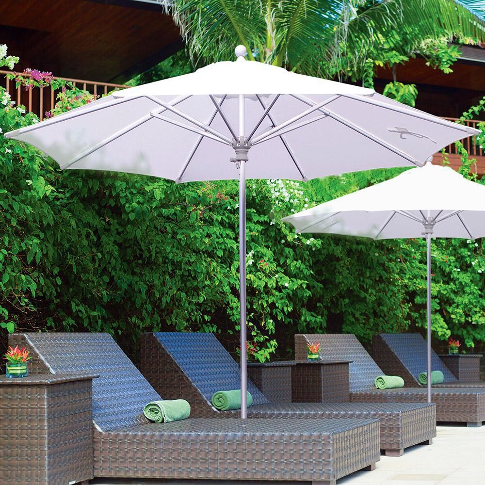 9 ft patio umbrella green sunbrella Midtown Umbrellas - The Lean with Fade-Resistant Fabric, Auto-Tilt Aluminum Frame and 8 Reinforced Ribs for Deck, Pool & Garden There is a variety of colored fabric available for the umbrellas canopy. California Umbrella 9 ft. Aluminum