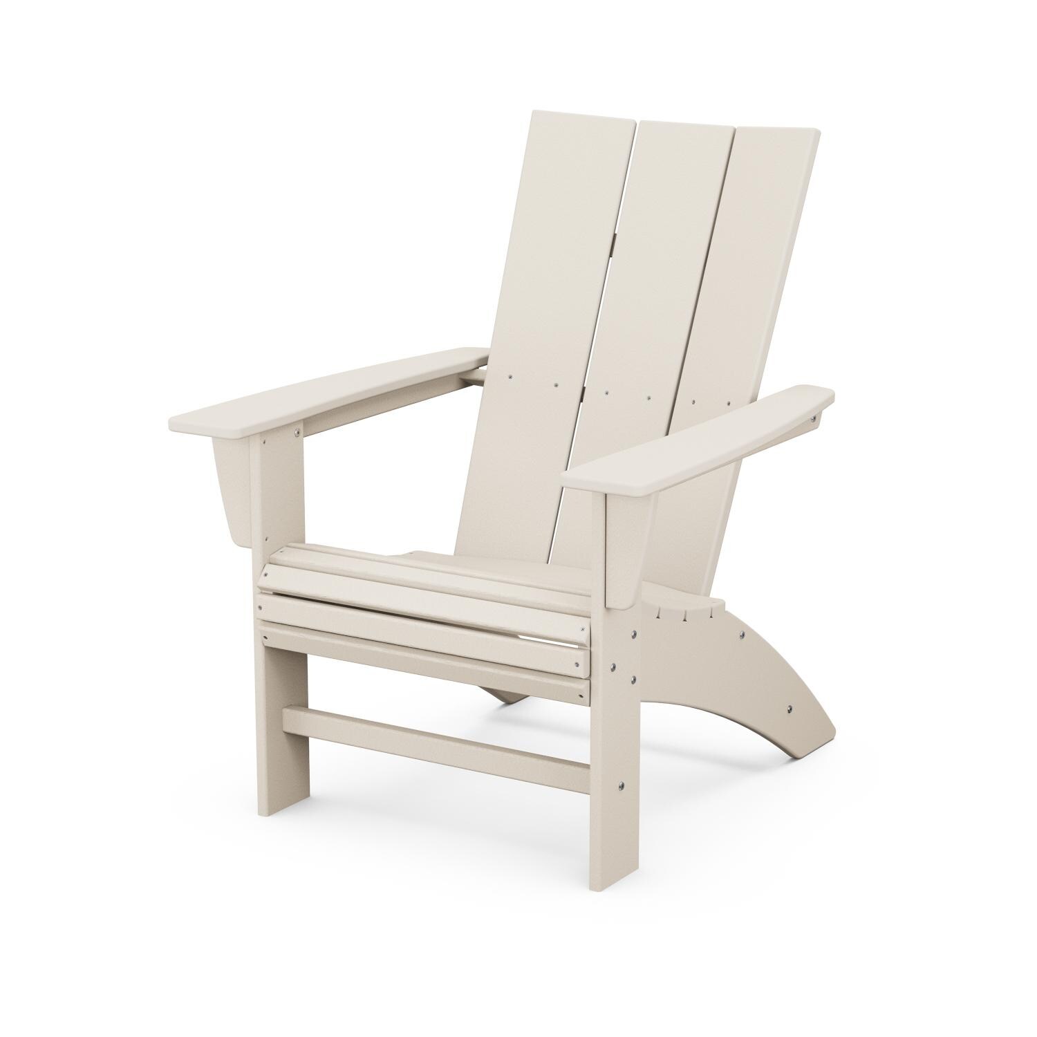 POLYWOOD Modern Sand Curveback Adirondack Chair - Full View thumbnail