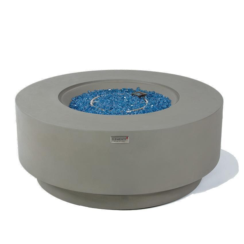 Colosseo OFG414LG-NG 41 Inch Round Concrete Natural Gas Fire Pit Table in Gray By Elementi - Display - White Background thumbnail