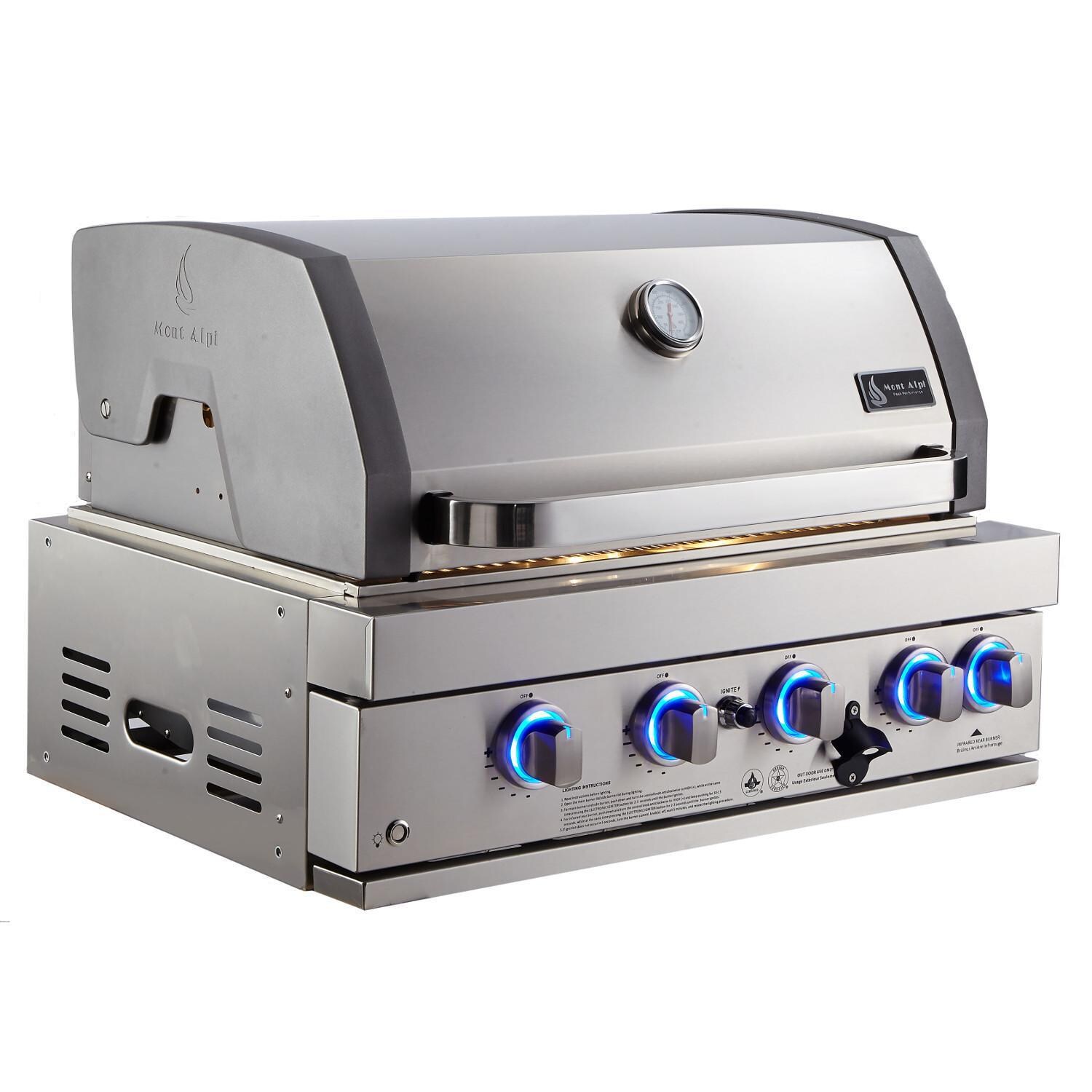 Mont Alpi - MABi400 - 32-Inch Built-In Gas Grill - Angled Right - White Background thumbnail
