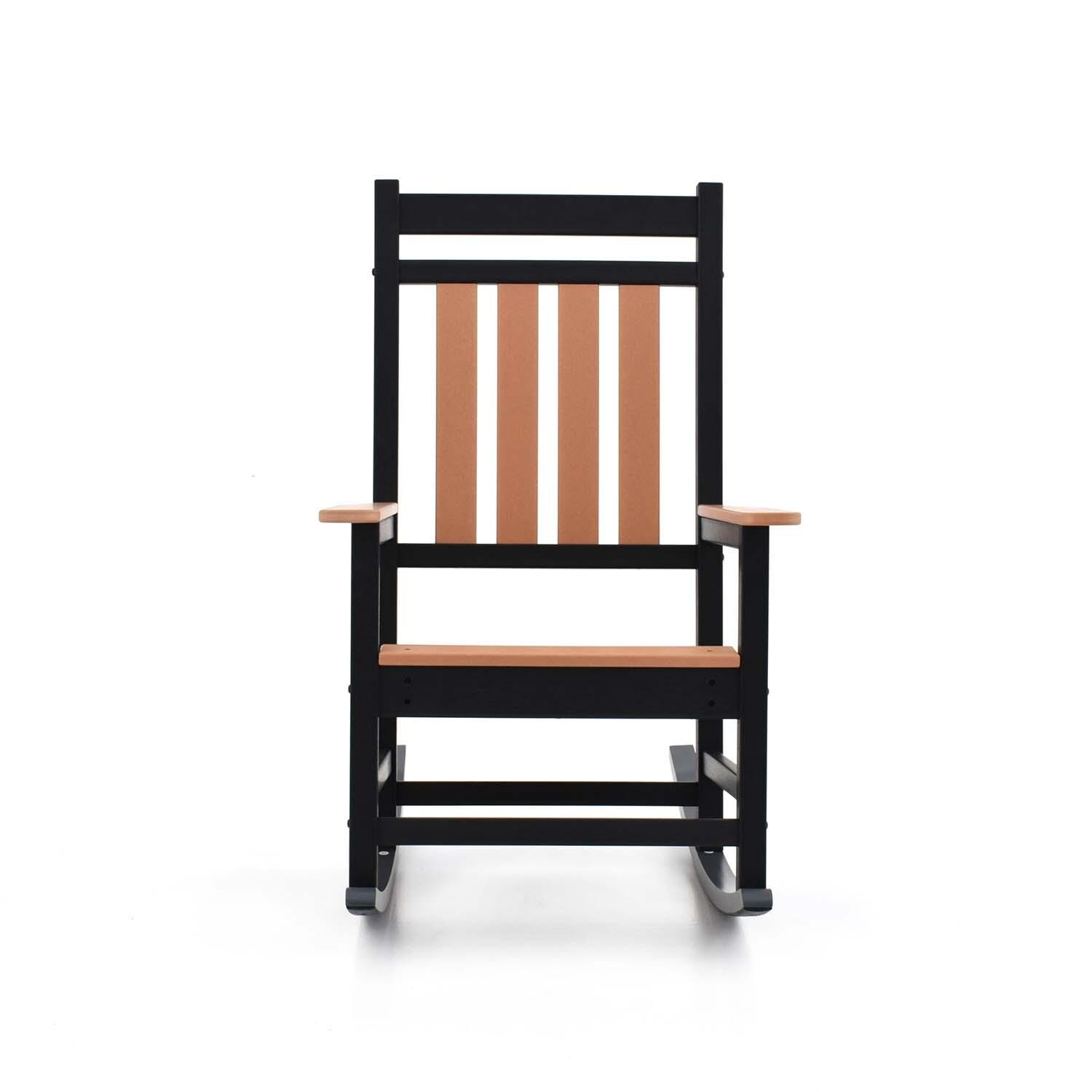 Candleview Polyresin Club Rocking Chair By Lakeview Outdoor Designs - Front View - White Background thumbnail