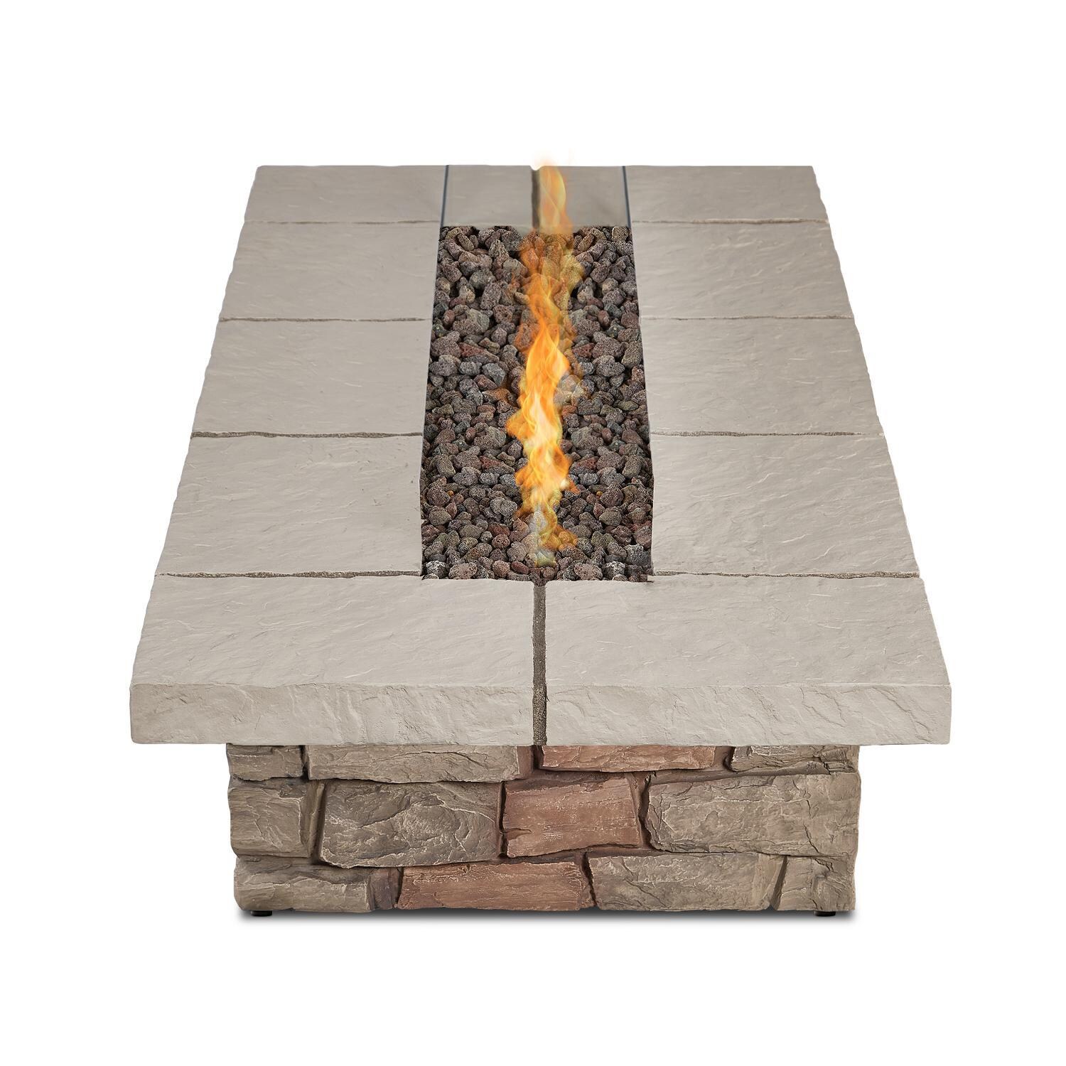 Lakeview Outdoor Designs SC-C11813LP-BF Baywood 66-Inch Rectangular Propane Fire Table - Side View thumbnail