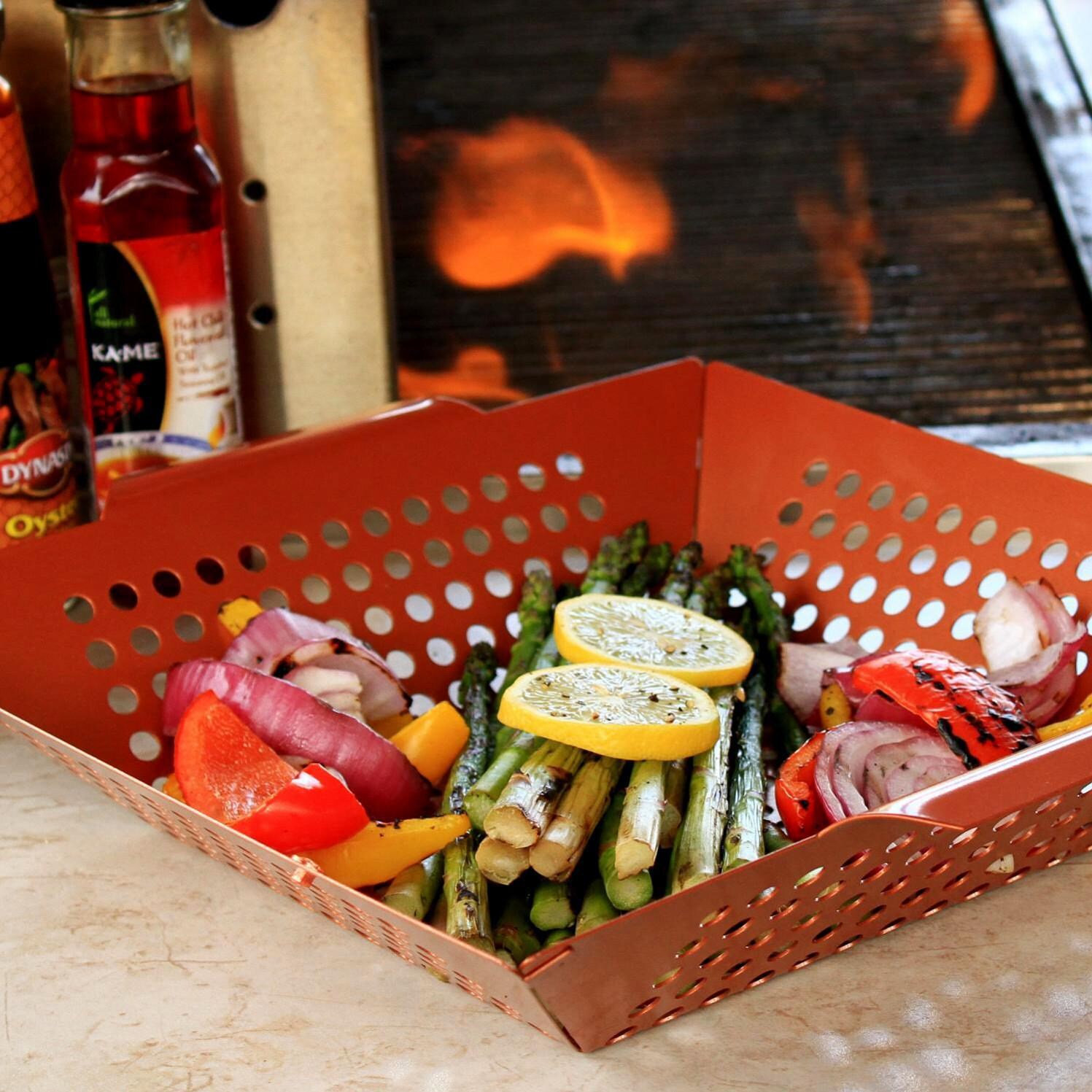 12 X 12-Inch Copper Non-Stick Square Grill Wok