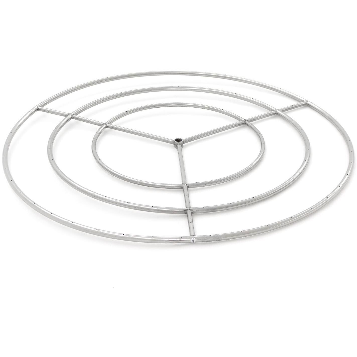 BBQGuys Signature 48-Inch Three-Spoke Round Propane Triple-Ring Burner - Stainless Steel (Ships As Natural Gas)