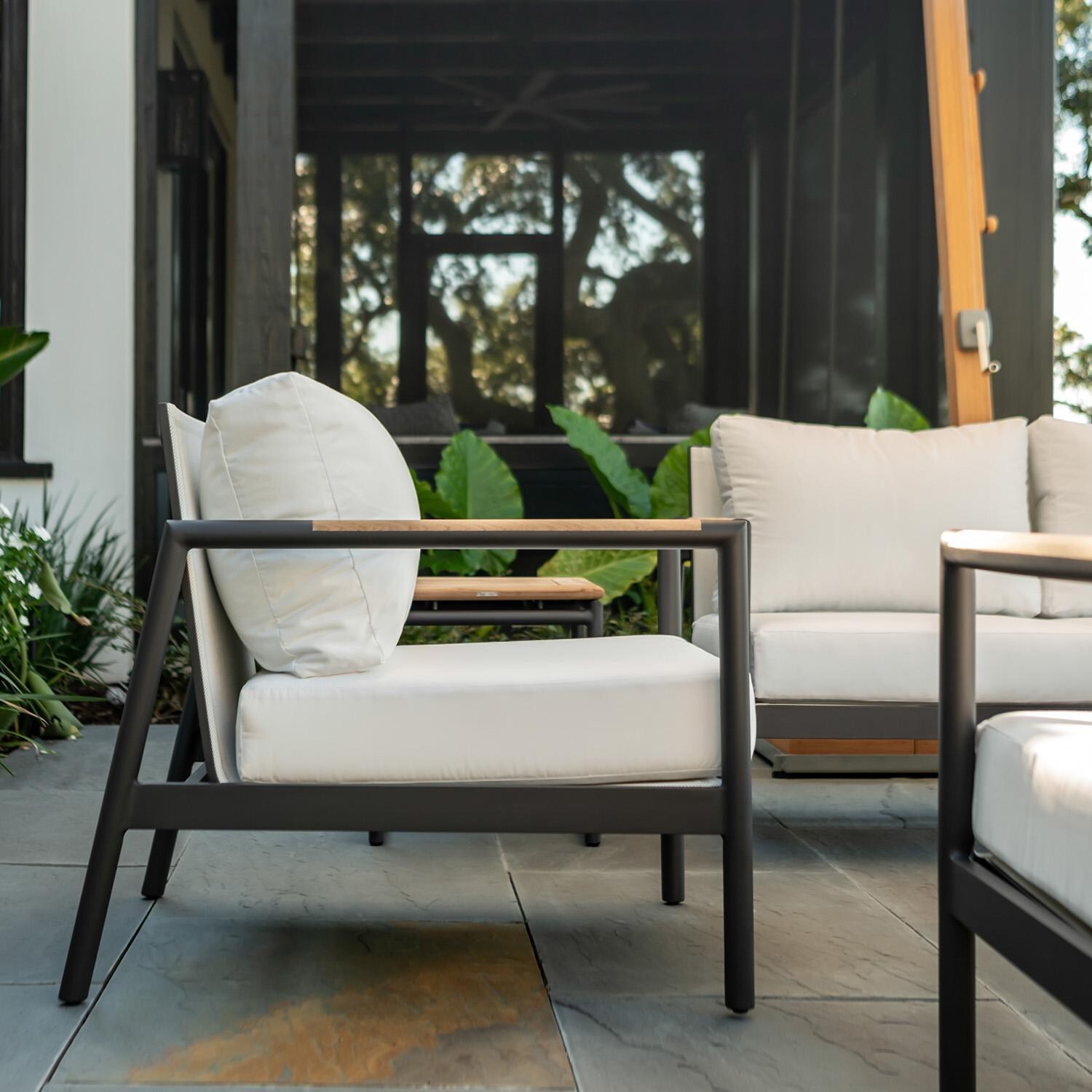 Teak + Table Paros Club Chair in Sand - Lifestyle thumbnail