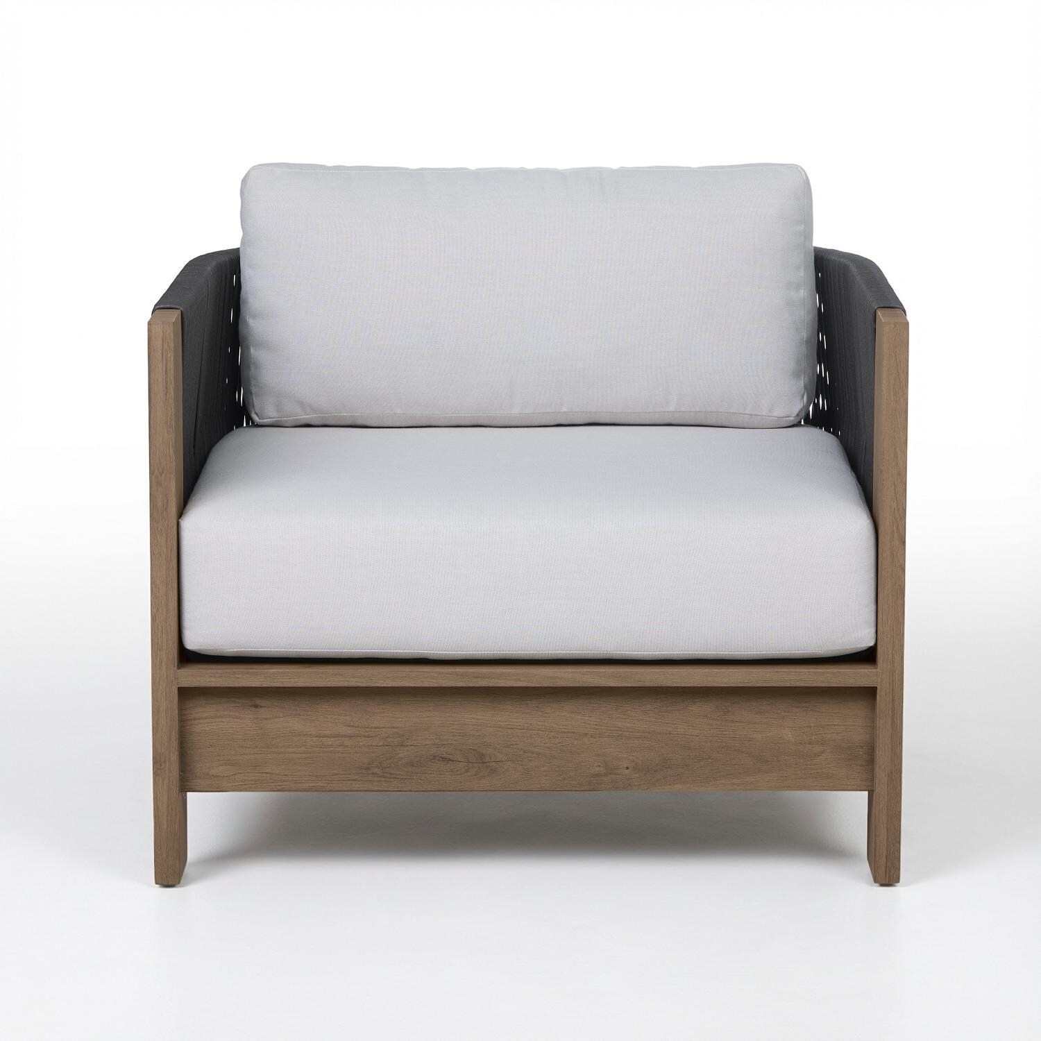 Heritage Aluminum Club Chair in Beechwood by Lakeview Outdoor Designs - Front View - White Background thumbnail