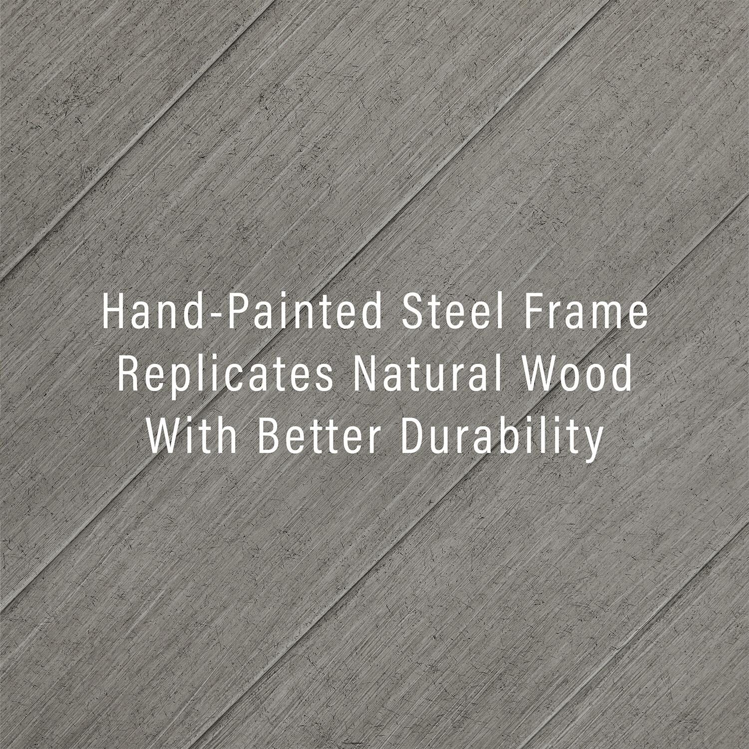 Classique Cove 4 Pc Steel Outdoor Loveseat Patio Furniture Set by Ultimate Patio - Frame - Detail thumbnail