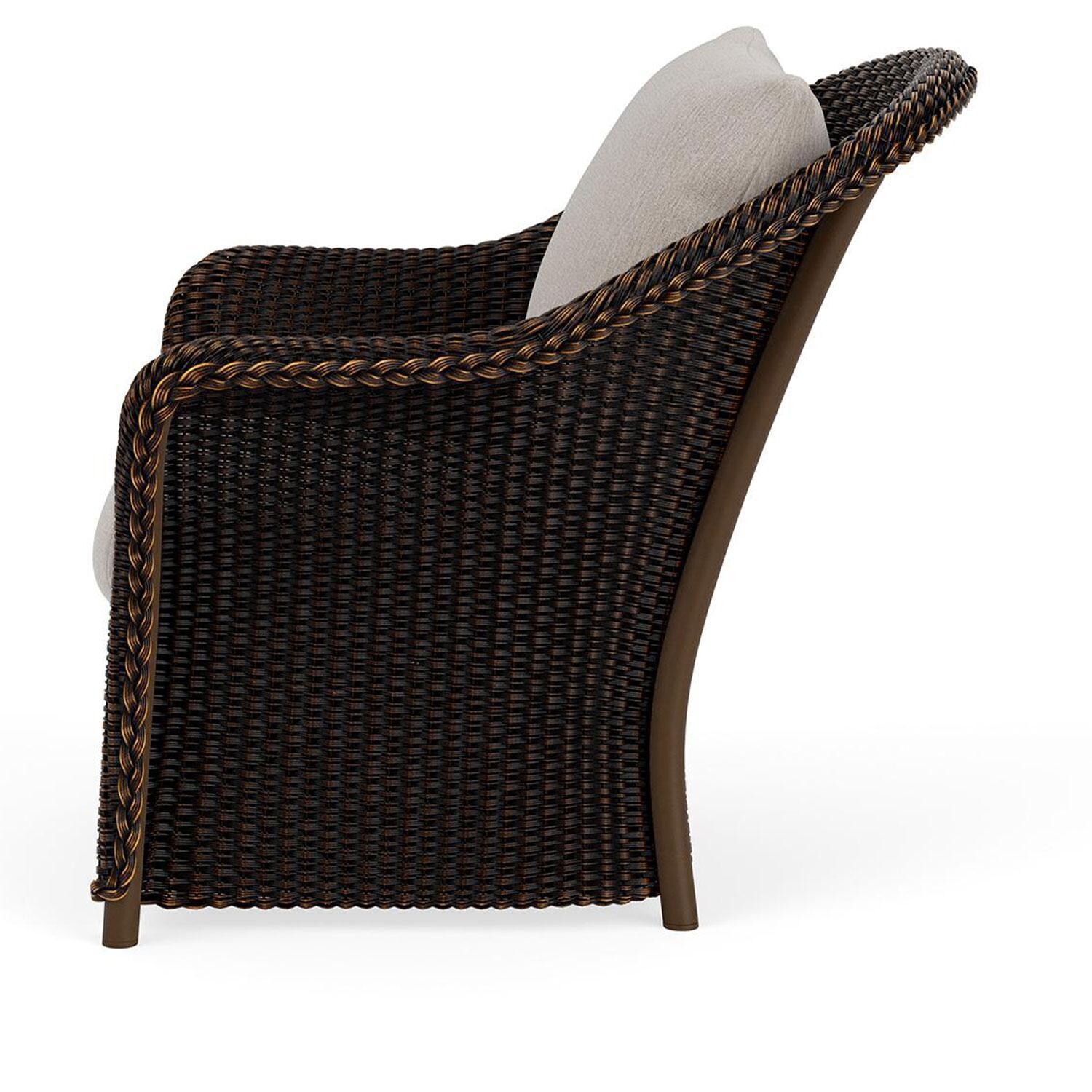 Lloyd Flanders Weekend Retreat Lounge Chair in Mink Finish W/ Remy Cloud Fabric -Side thumbnail