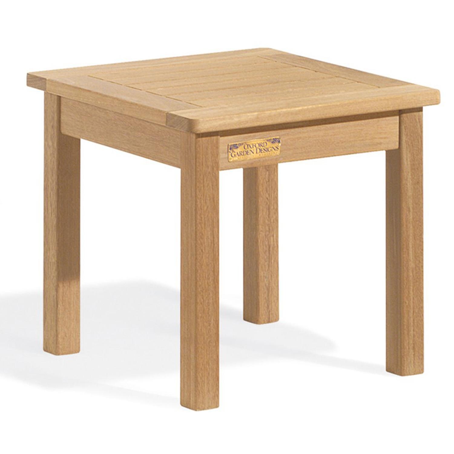 Classic 17 Inch Square Teak End Table by Oxford Garden