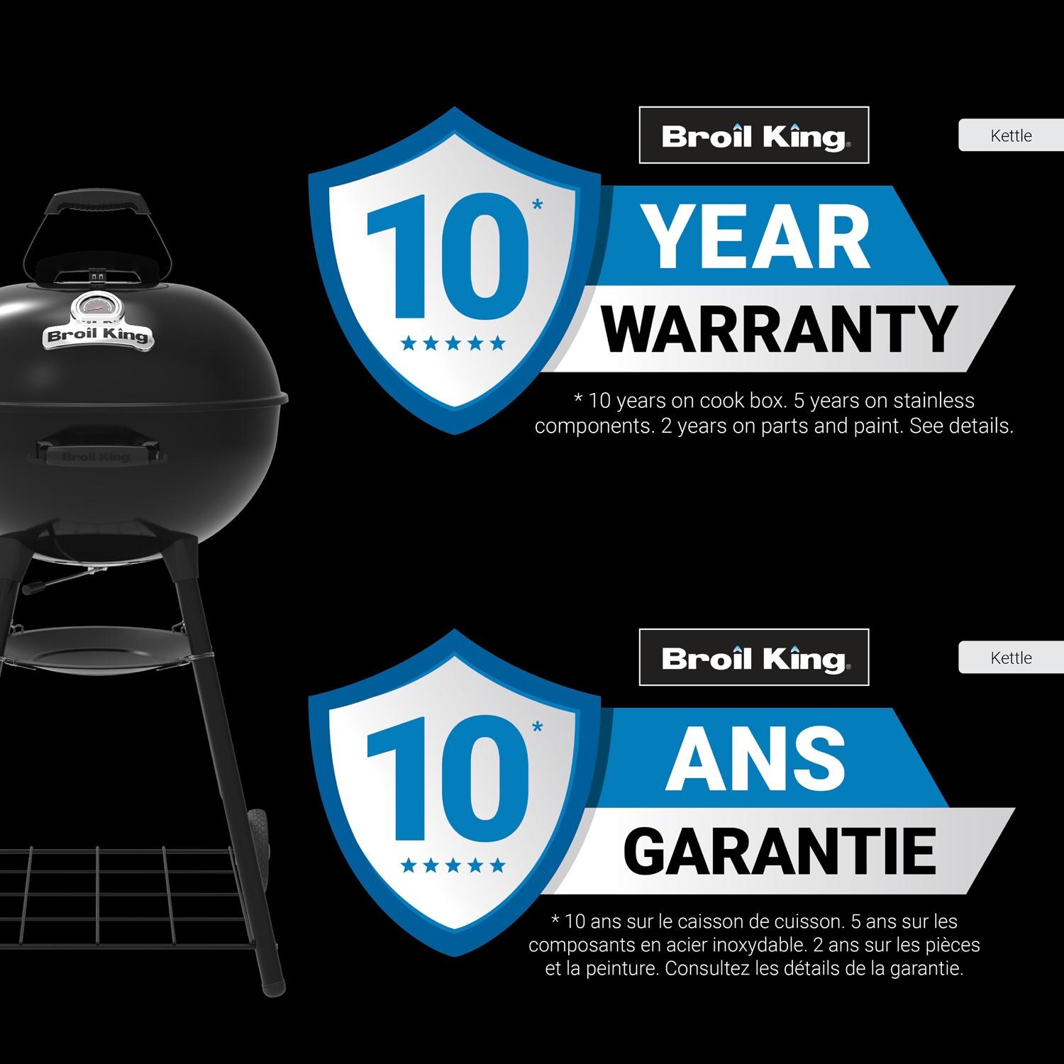 Broil King 401010 Kettle 22 1/2-in Charcoal Grill - Black - Warranty thumbnail