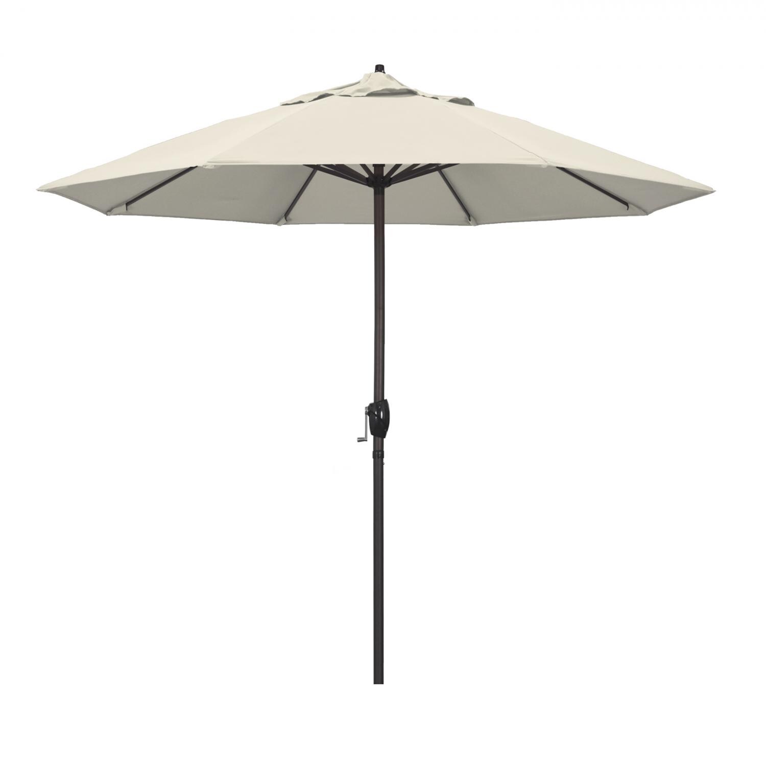 California Umbrella 9 Ft Octagonal Aluminum Auto Tilt Patio Umbrella W/ Crank Lift & Aluminum Ribs - Bronze Frame / Antique Beige Canopy thumbnail