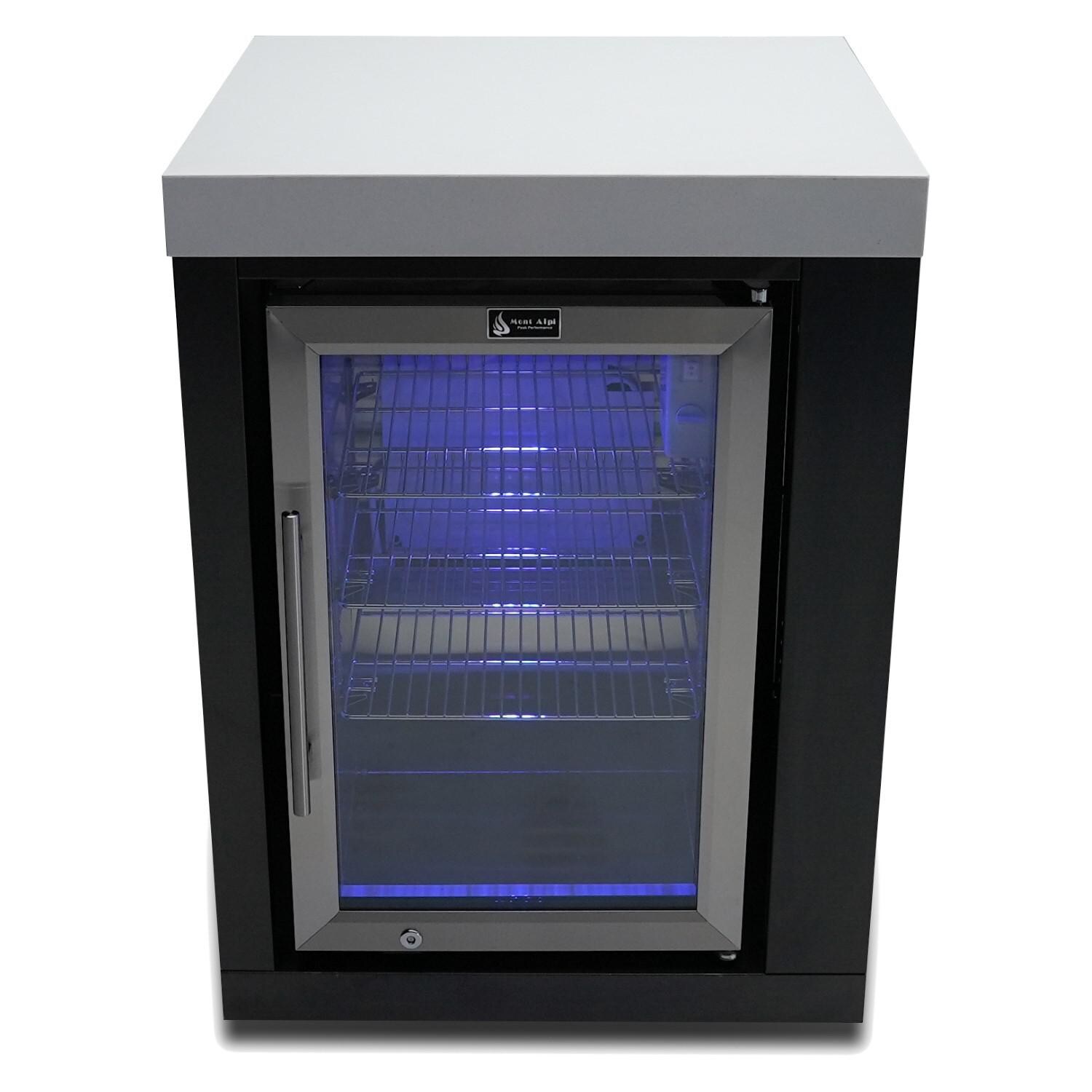 Mont Alpi 2.6 Cu. Ft. Outdoor Rated Refrigerator Cabinet Module - Black Stainless Steel - MASFM-BSS