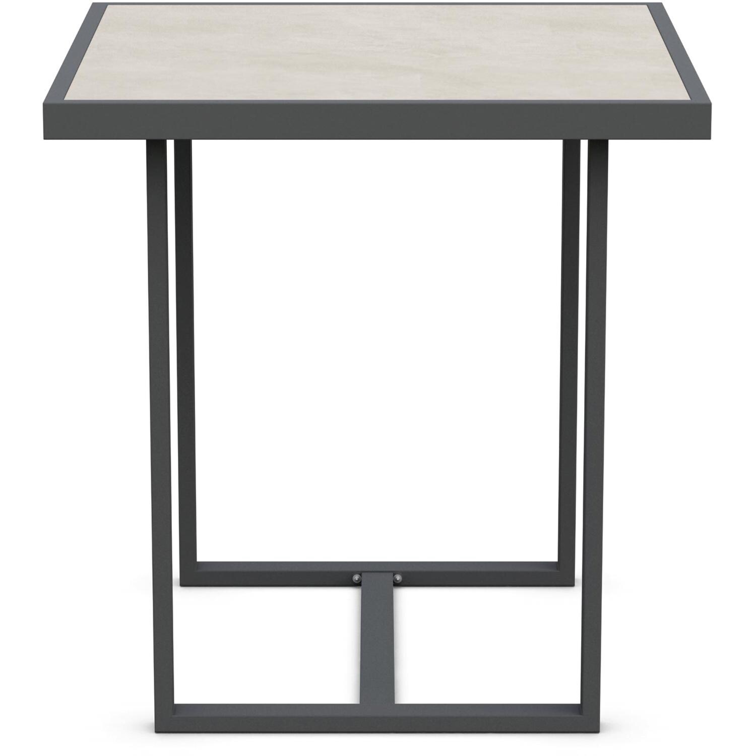 Azzurro Living Pavia 35 Inch Charcoal Aluminum Counter Table W/ Albarium Dekton Top - Side - White Background thumbnail