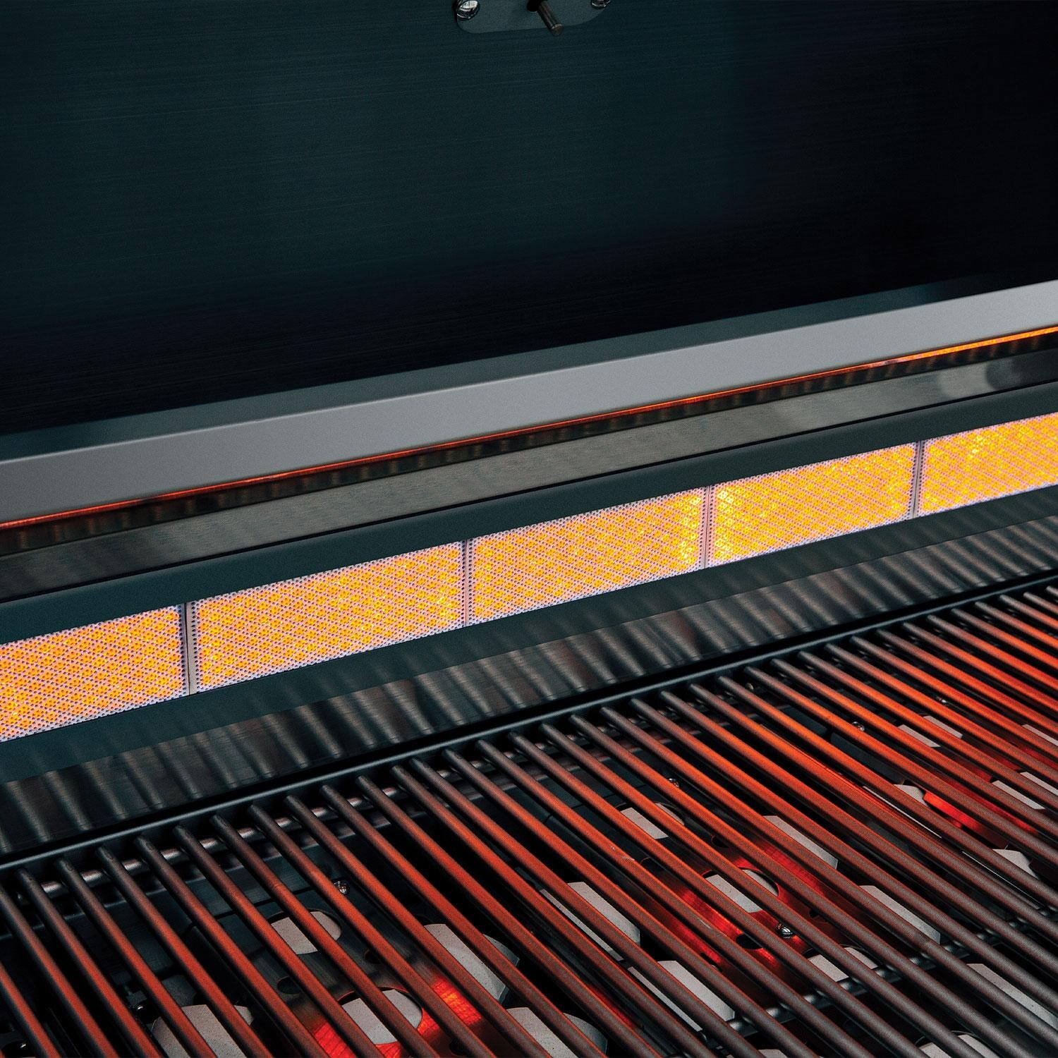Summerset SZRPRO32L Sizzler Pro 32-in 4 Burner Built-In Propane Gas Grill w/ Rear Infrared Burner - Back Infrared Burner - On - Detail thumbnail