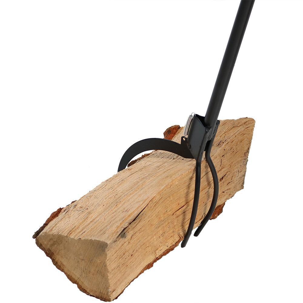 Ultimate Patio 36-Inch Spring-Loaded Firewood Log Grabber Claw - Grabbing Action thumbnail