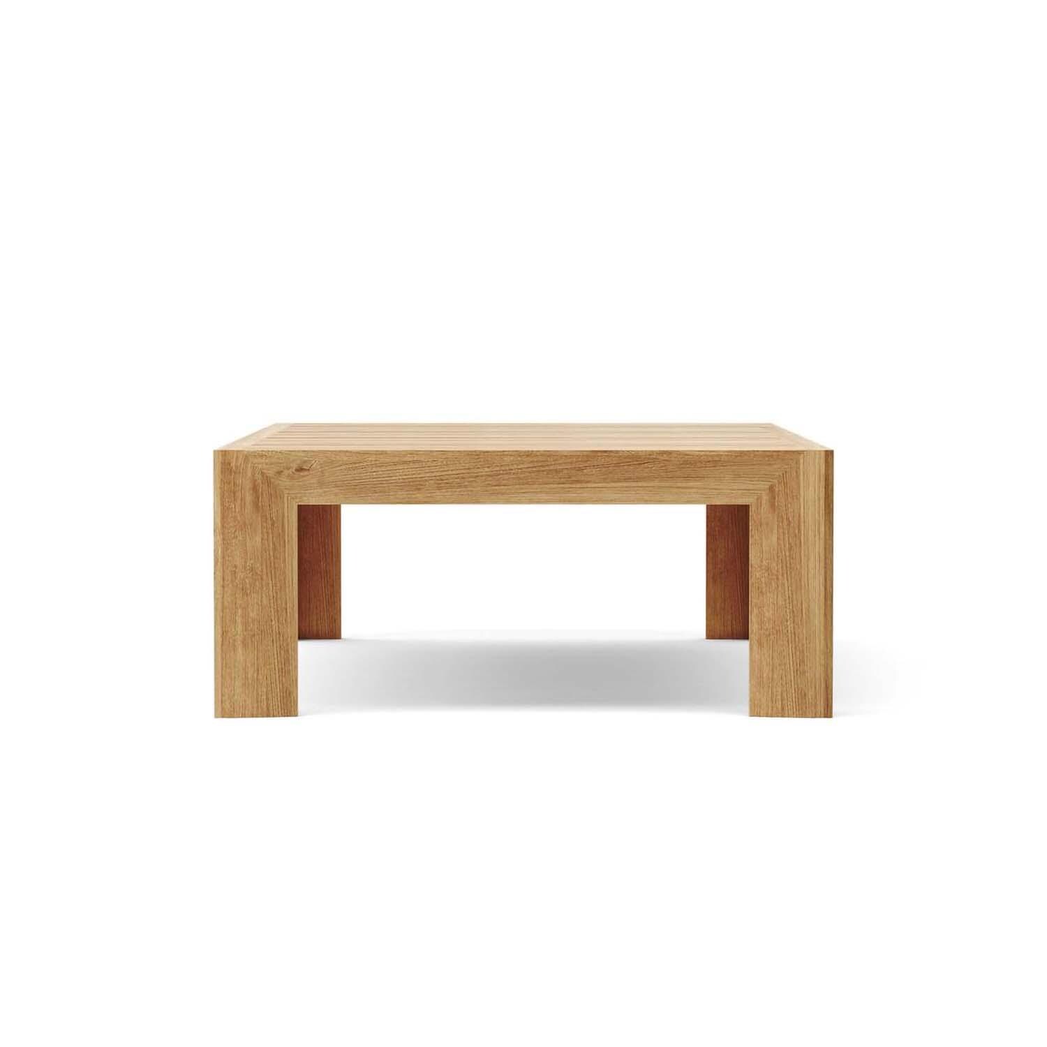 Windview 4 Pc Teak Seating Set in Linen Natural by Lakeview Outdoor Designs - Coffee Table Side View - White Background thumbnail