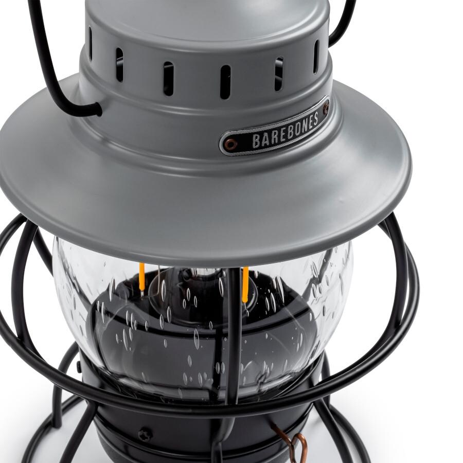 Barebones Living LIV-182 Railroad Lantern - Slate Gray - Flame Off Upper Detail thumbnail