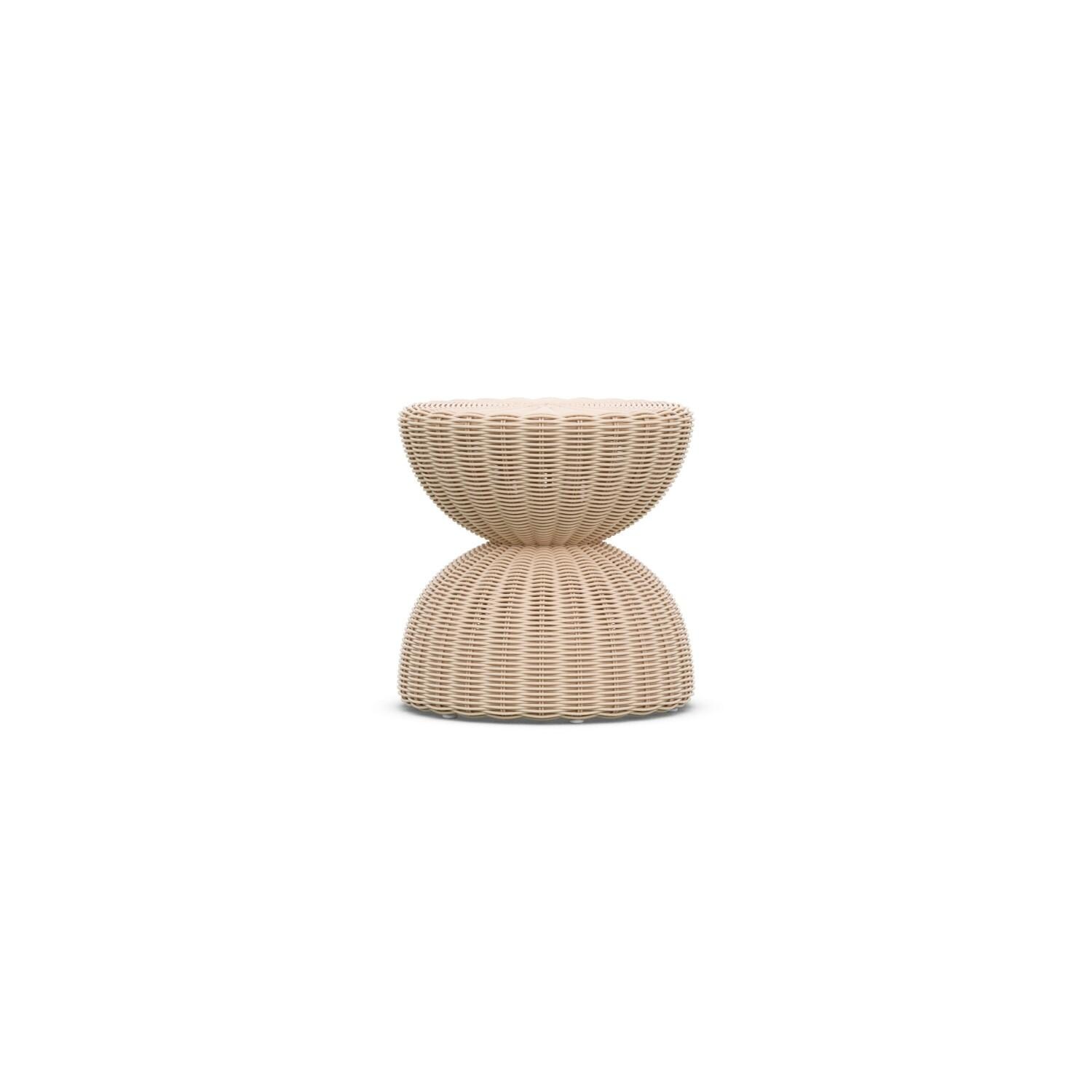 Azzurro Living CAB-W05ST Cabo Wicker End Table in Almond - Angled - White Background thumbnail