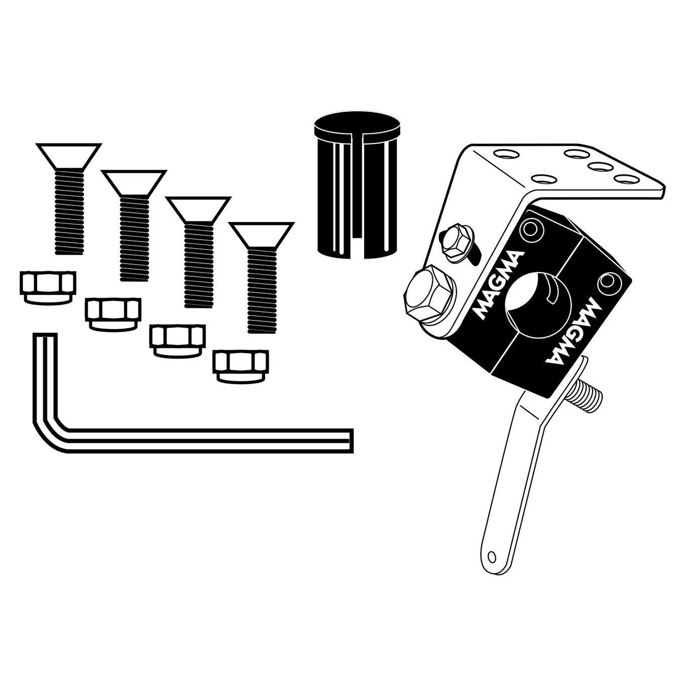 Magma T10-380 Single Horizontal Round Rail Mount - Components thumbnail