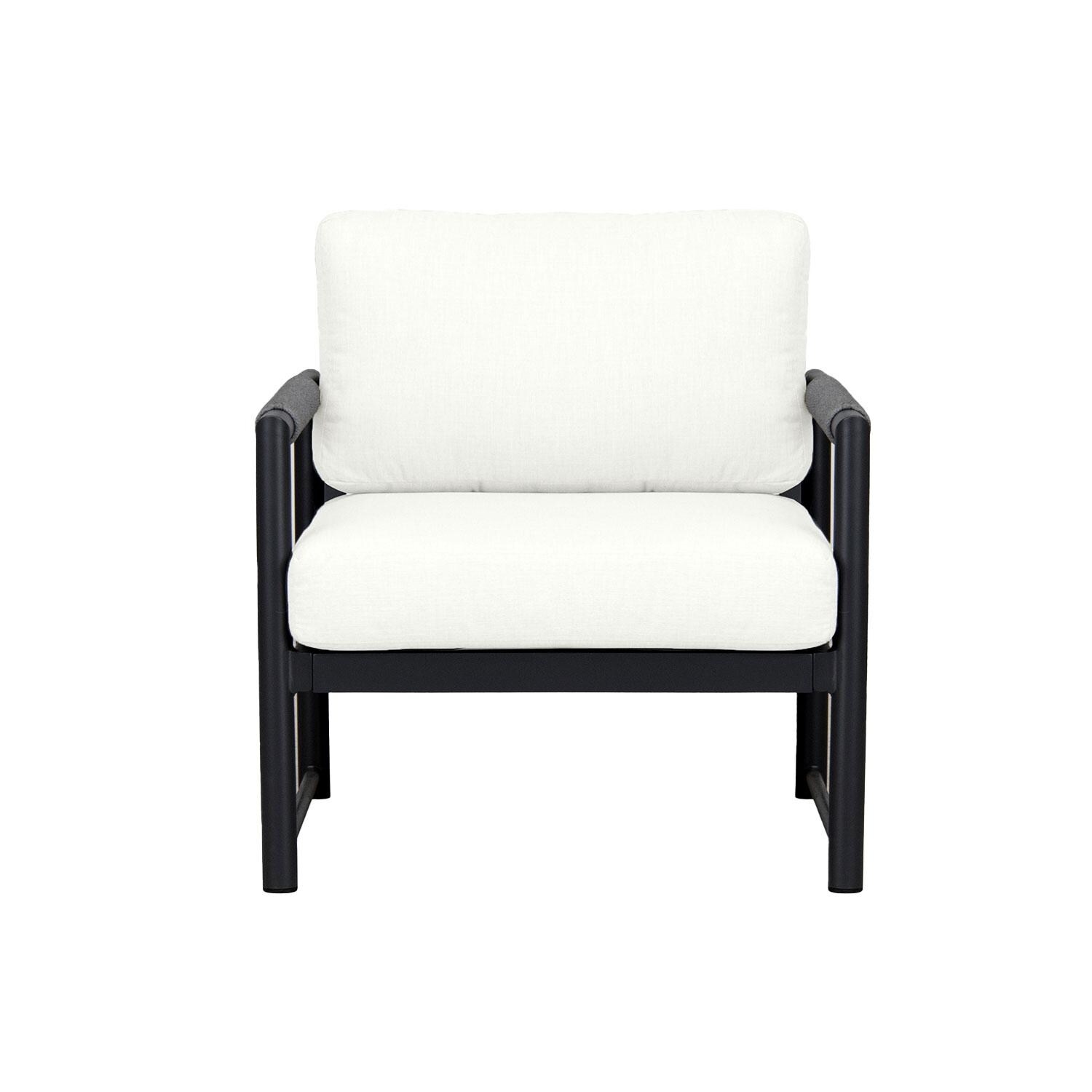 Avenue Bay Aluminum Club Chair in Black/Canvas Natural by Lakeview Outdoor Designs
