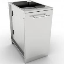 Sunstone 18-Inch Outdoor Kitchen Double Trash / Recycling Bin Island Cabinet - SBC18STRD