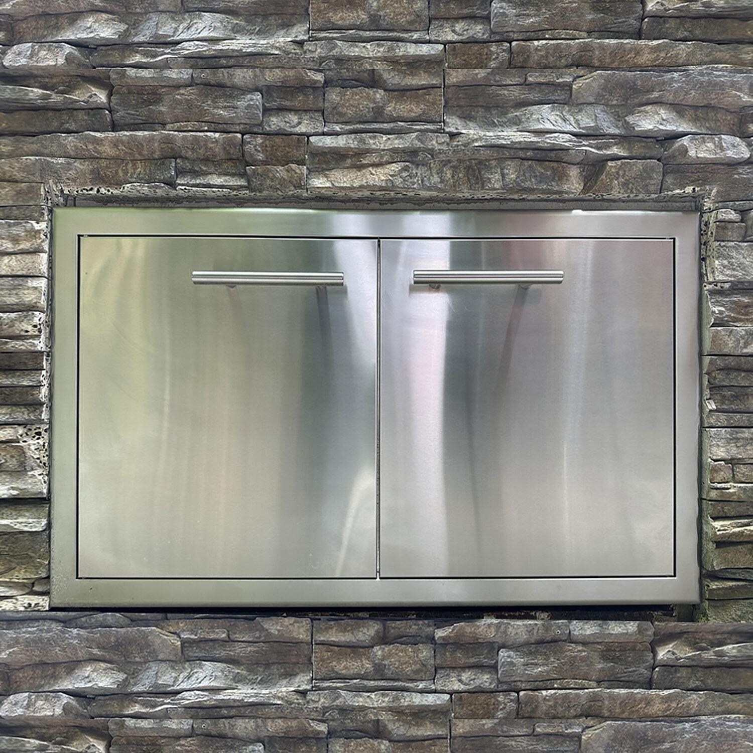 XO Appliance XOG36PANTRY Pro-Grade 36-Inch Outdoor Stainless Steel Sealed Pantry Double Access Door - Lifestyle thumbnail