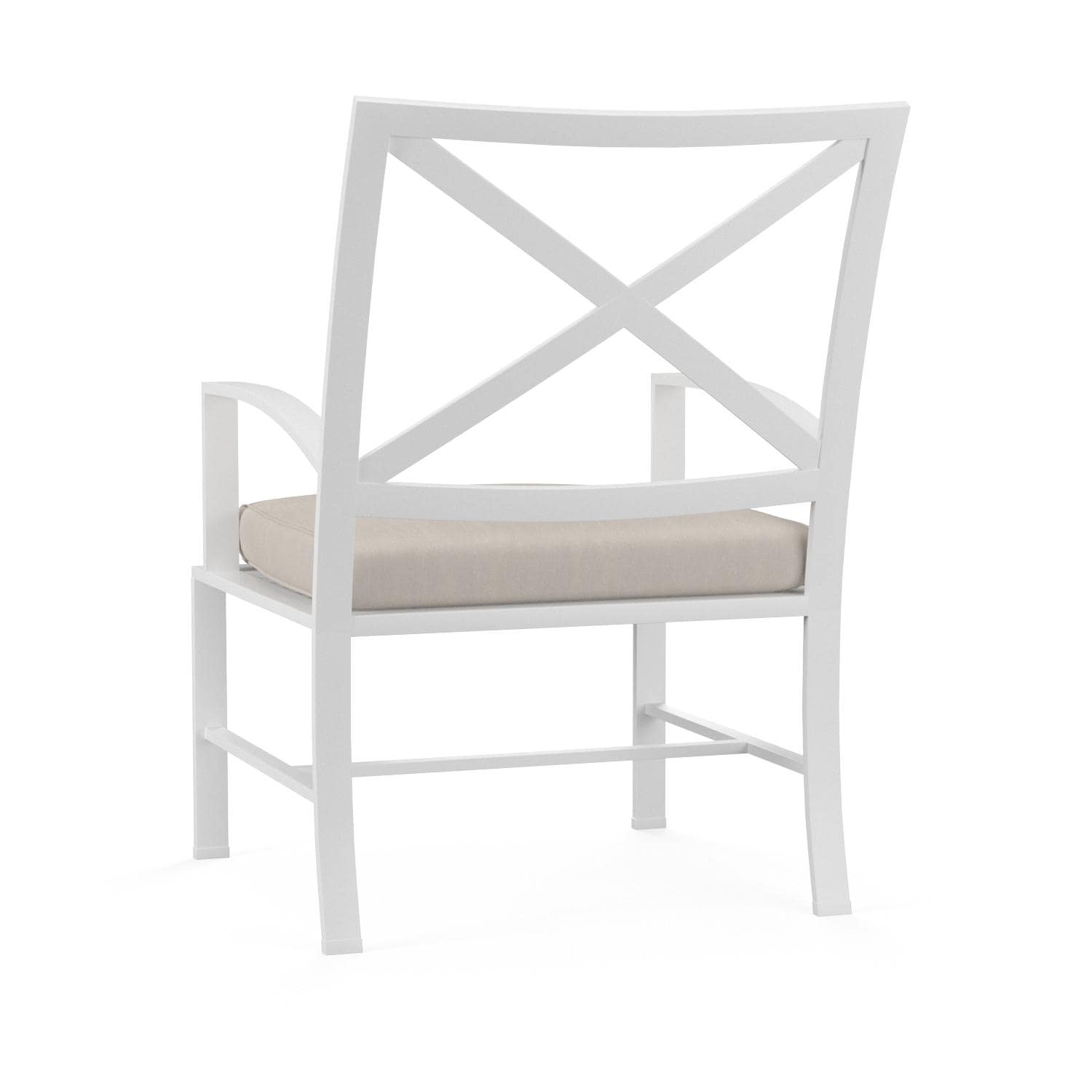 Sunset West - 501-1-5492 - Bristol Aluminum Patio Dining Chair W/ Sunbrella Canvas Flax Self Welt Cushions - Rear View thumbnail
