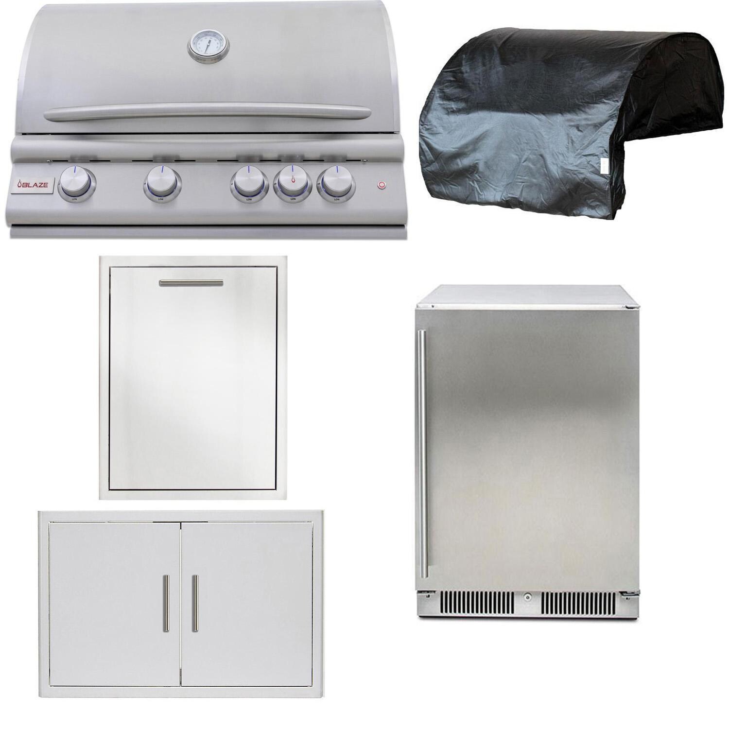 Blaze BLZ-4LTE3-NG-5PC-SC Premium LTE+ 5-Piece 32-Inch Natural Gas Outdoor Kitchen Package - White Background thumbnail