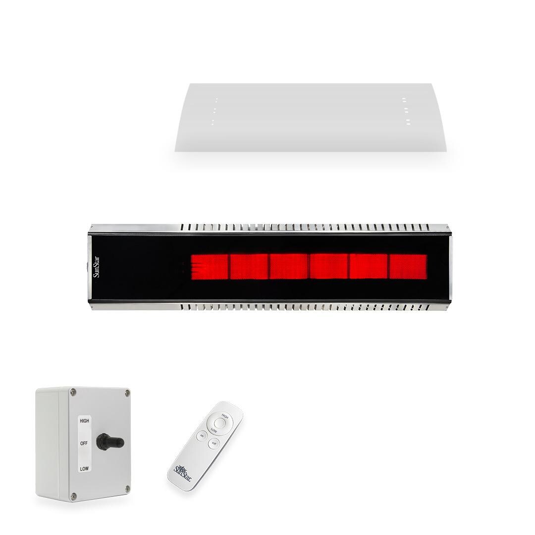 SunStar GLASS N10 MGL0 Marine Grade 48-Inch 35,000 BTU Natural Gas Patio Heater W/ Remote, Fixed Mounting Kit, & Heat Shield thumbnail