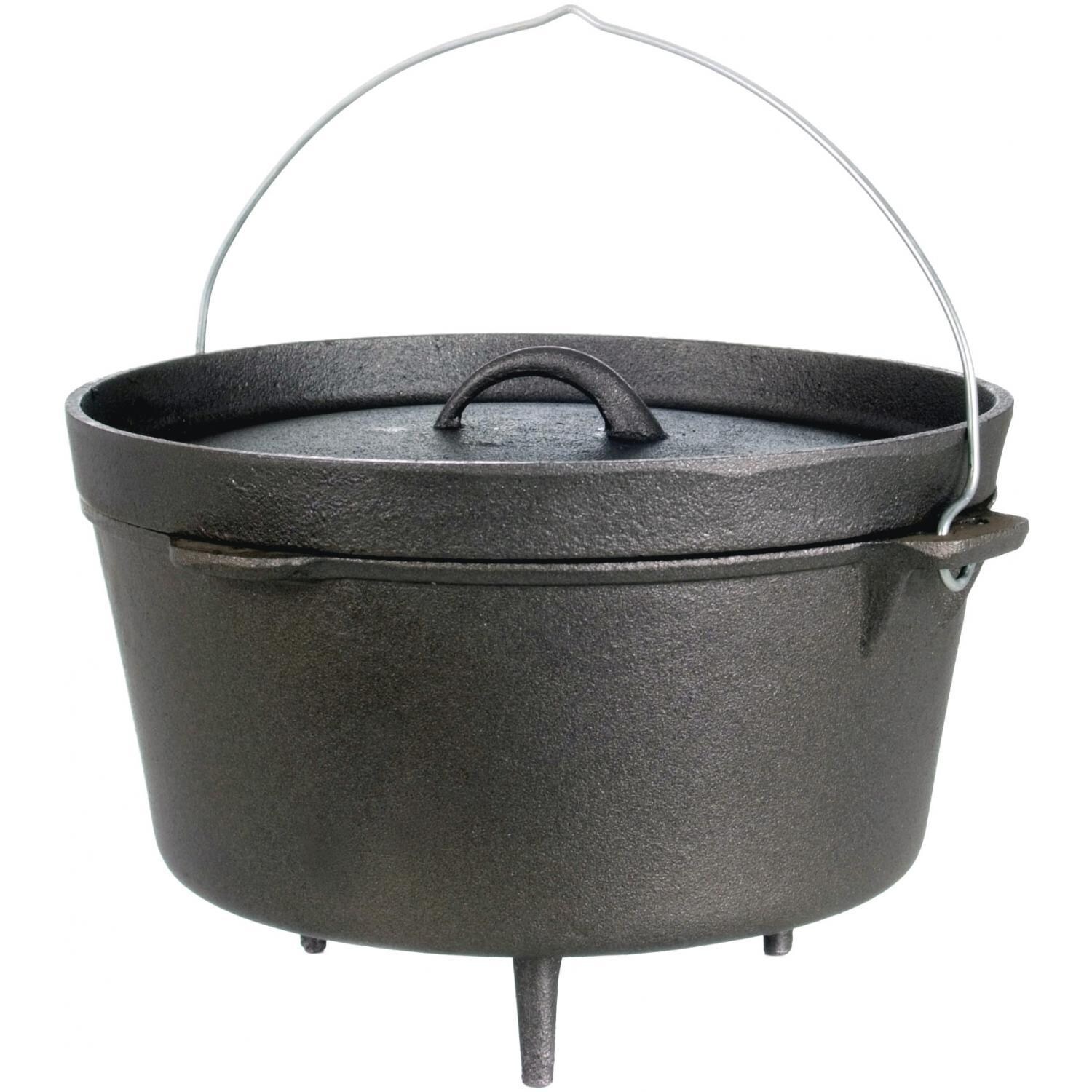 Cajun Cookware 9-Quart Seasoned Cast Iron Camp Pot With Legs - GL10460S thumbnail