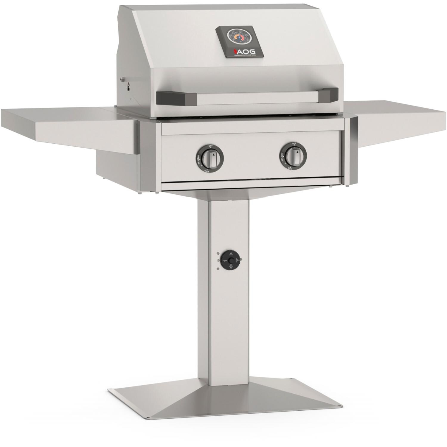 American Outdoor Grill T-Series 24-in 2-Burner Natural Gas Grill on Patio Post Base