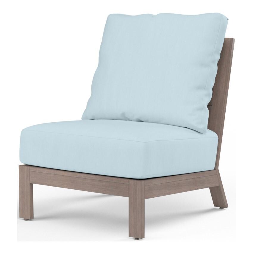 Laguna Aluminum Armless Club Chair in Driftwood/Canvas Skyline by Sunset West