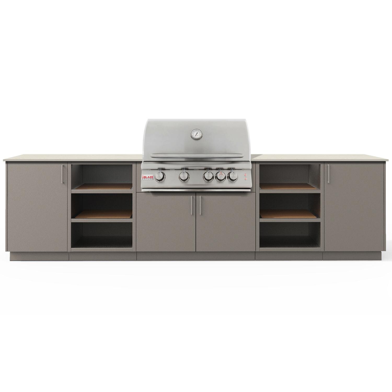 Urban Bonfire B-Savannah-36-Blaze-Danae-Clay Savannah 32 Outdoor Kitchen w/ Blaze Premium LTE Natural Gas Grill, Danae Countertop & Clay Finish - White Background thumbnail