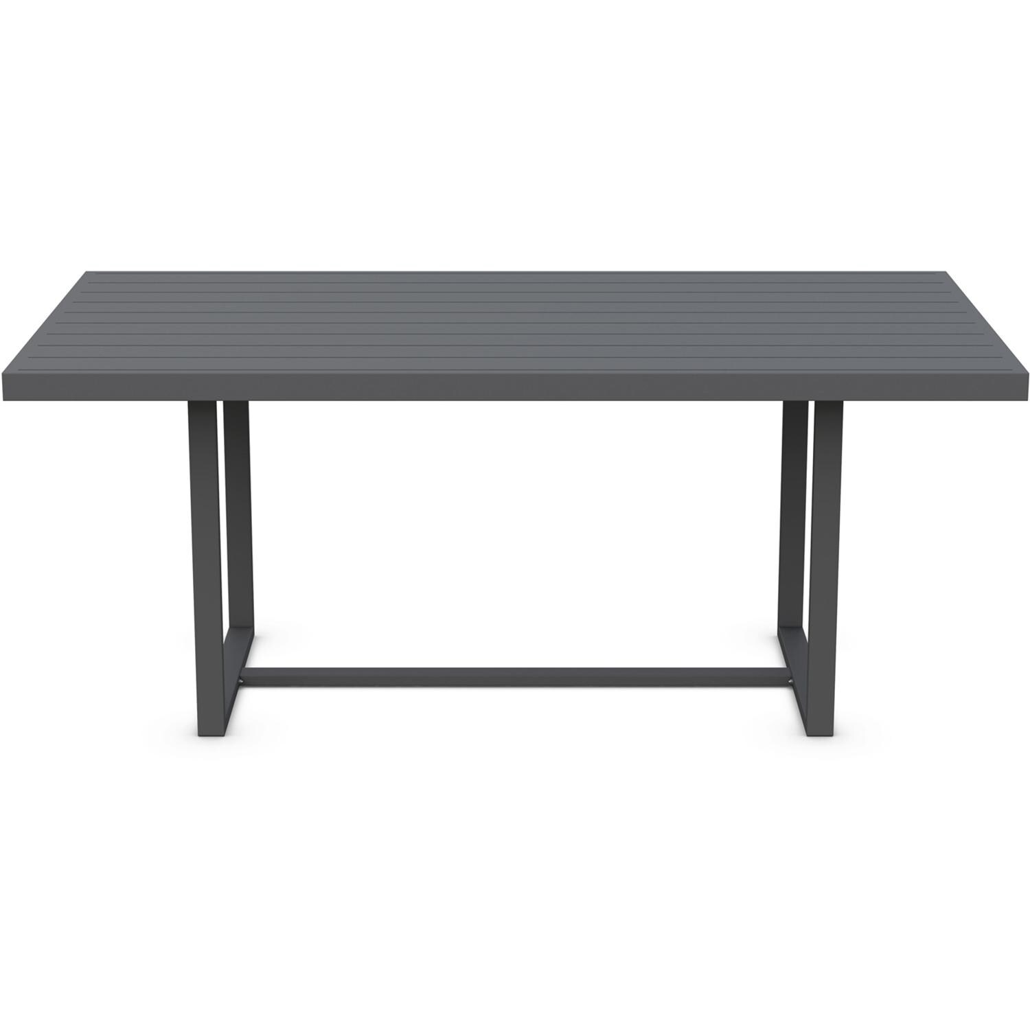 Azzurro Living Pavia 71 Inch Charcoal Aluminum Dining Table - Front - White Background thumbnail