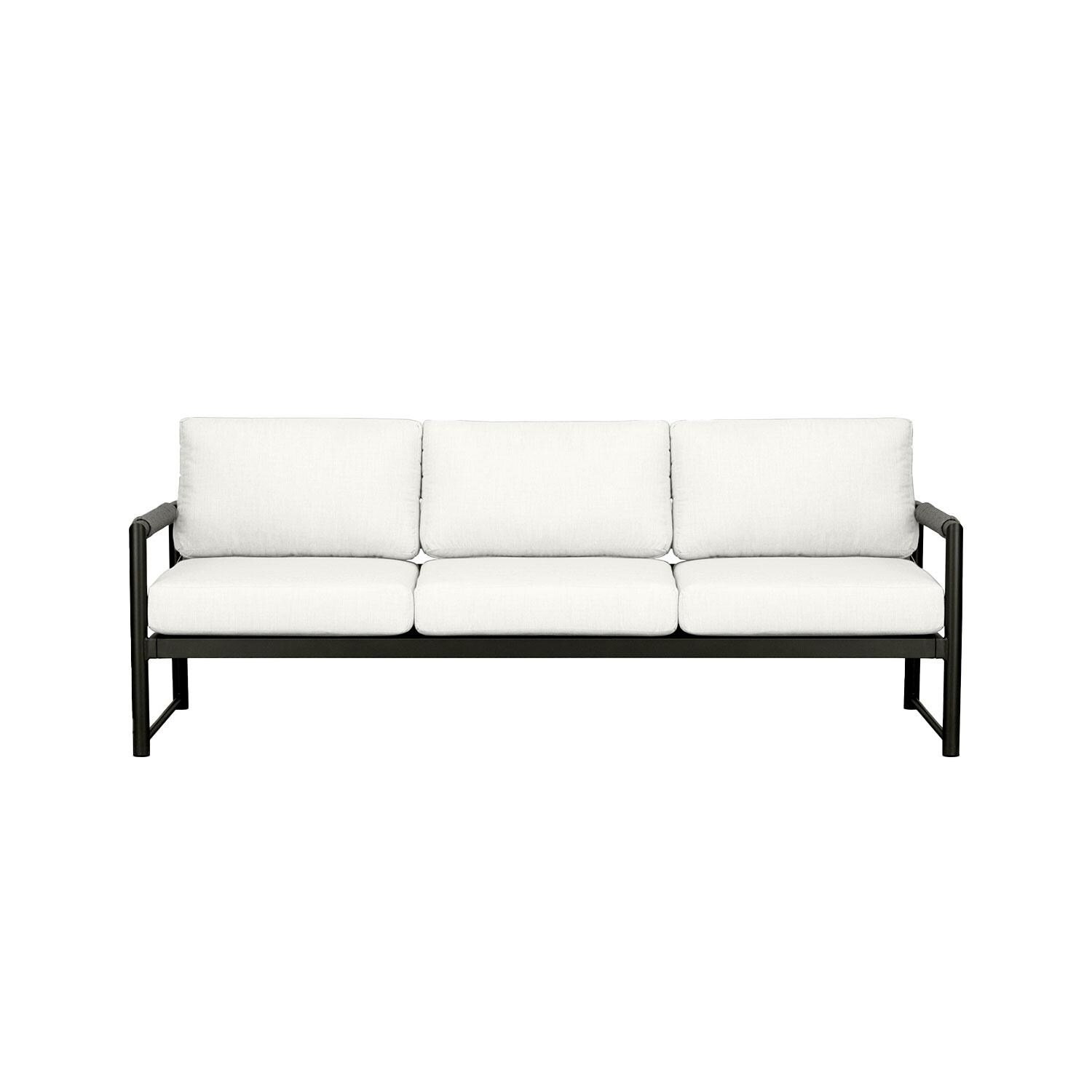 Avenue Bay 3 Person Aluminum Sofa in Black/Canvas Natural by Lakeview Outdoor Designs