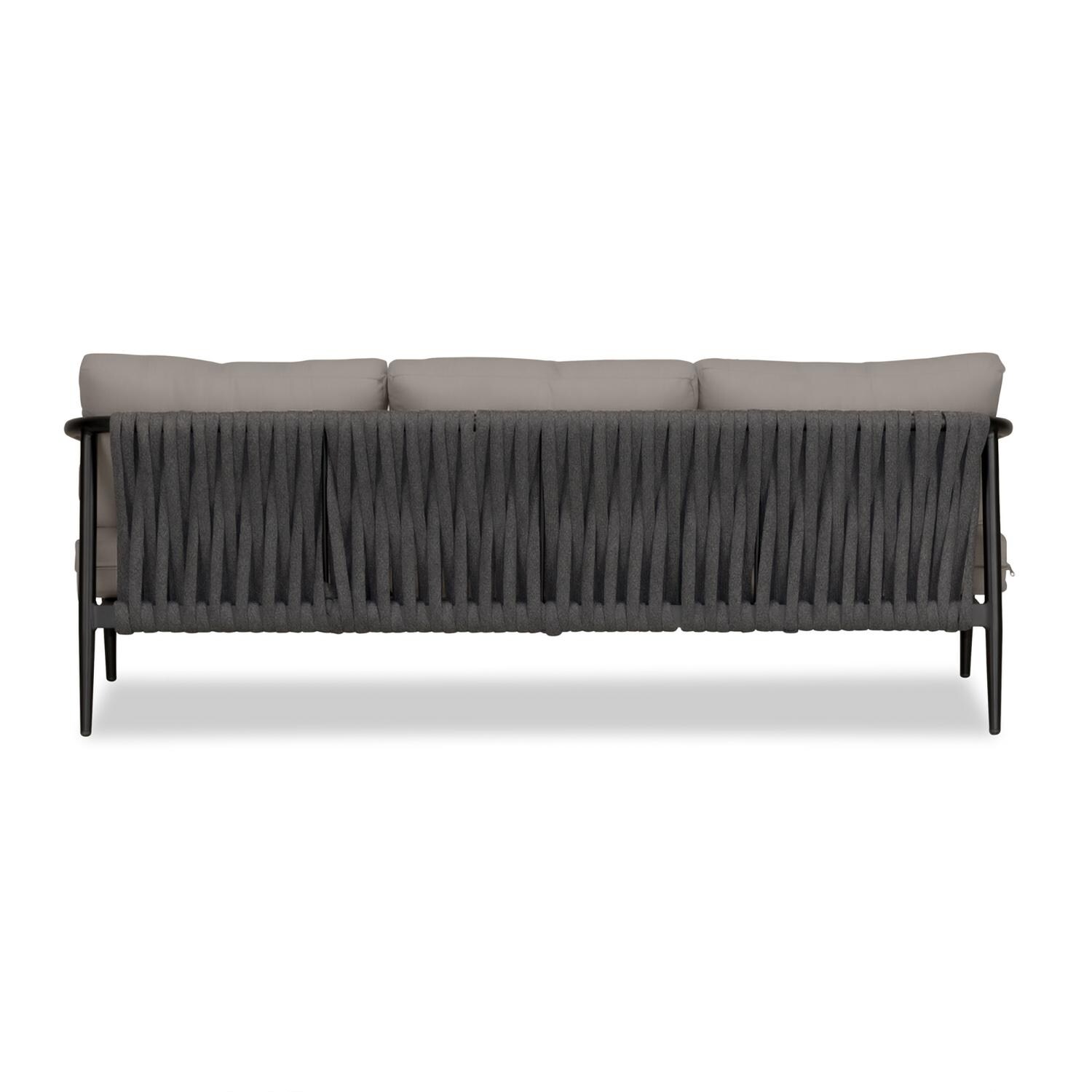 Lakeview Midnight Cove 3 Person Aluminum Sofa in Black/Carbon/Canvas Charcoal - Back - White Background thumbnail