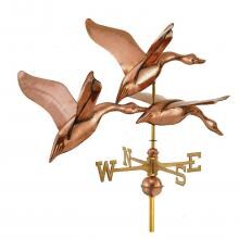 Three Geese In Flight Weathervane By Good Directions - Polished Copper image