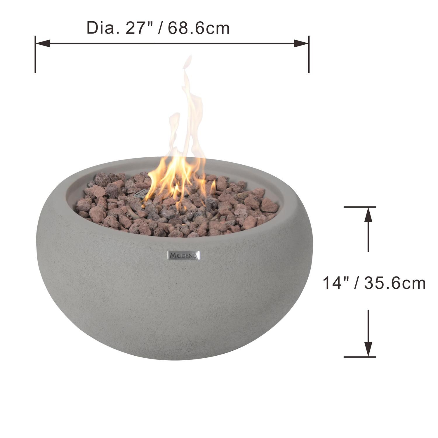 Elementi OFG138-LP Modeno Newbridge 27-Inch Propane Fire Bowl - Dimensions thumbnail